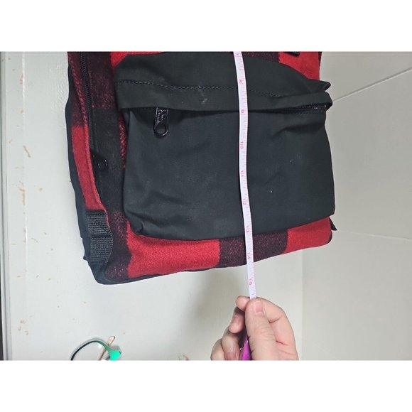 Fjallraven Kanken 23330 Re-Wool Plaid Backpack Red Black Adjustable Straps - Picture 6 of 6